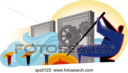 A drawing of a surfing business operations View Large Illustration Drawing - A drawing of a surfing business operations. Fotosearch