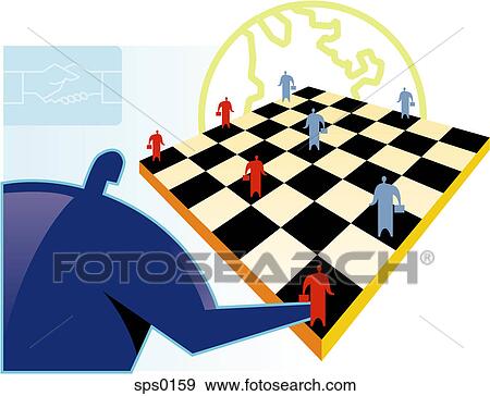 A man playing a business chess game View Large Illustration Stock Illustration - A man playing a business chess game. Fotosearch