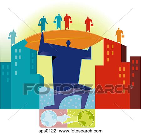 An illustration of business mergers View Large Illustration Drawing - An illustration of business mergers. Fotosearch