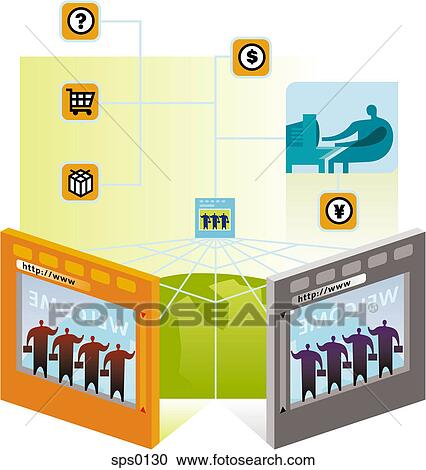 An online business meeting View Large Illustration Clipart - An online business meeting. Fotosearch