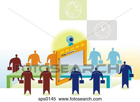 Illustration of web conferencing View Large Illustration Stock Illustration - Illustration of web conferencing. Fotosearch