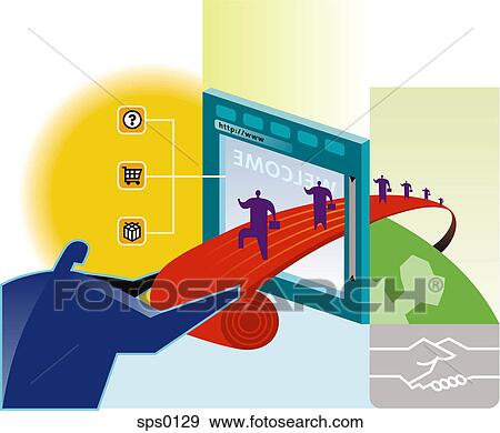 Stock Illustration - The walk into a computer screen. Fotosearch