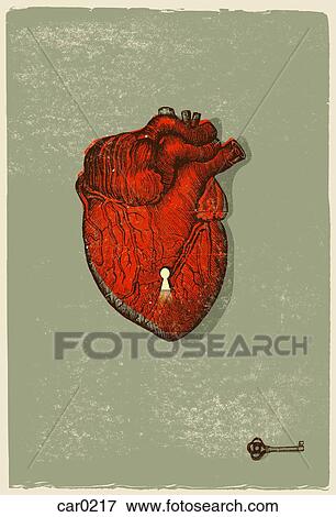 A heart with a keyhole in it, and the key nearby View Large Illustration Stock Illustration - A heart with a keyhole in it, and the key nearby. Fotosearch
