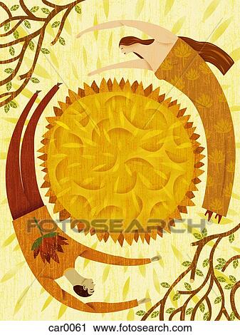 A man and woman circling the sun View Large Illustration Clip Art - A man and woman circling the sun. Fotosearch