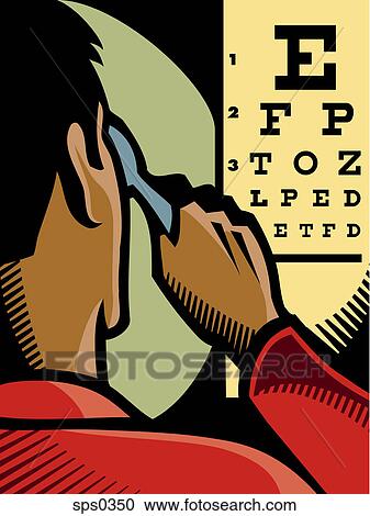 A man having an eye examination View Large Illustration Clipart - A man having an eye examination. Fotosearch