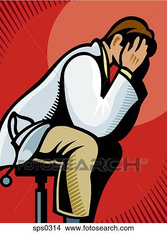 A picture of a distraught doctor View Large Illustration Stock Illustration - A picture of a distraught doctor. Fotosearch
