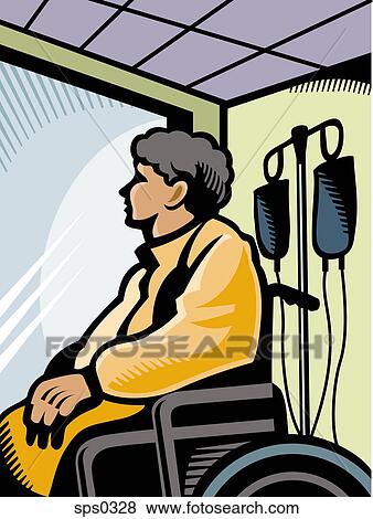 Stock Illustration - An elderly woman in a wheelchair. Fotosearch