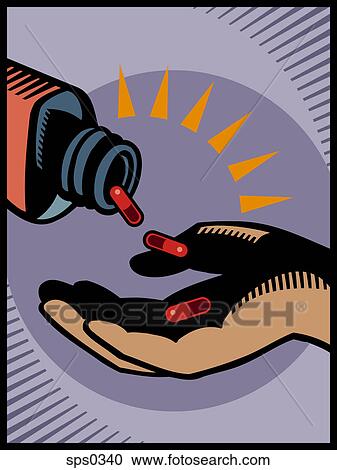 An illustration of a bottle of pills View Large Illustration Clipart - An illustration of a bottle of pills. Fotosearch