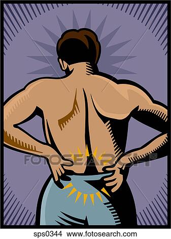 A man experiencing lower back pain View Large Illustration Stock Illustration - A man experiencing lower back pain. Fotosearch