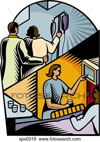 A picture depicting patient care provided by a hospital View Large Illustration Stock Illustration - A picture depicting patient care provided by a hospital. Fotosearch