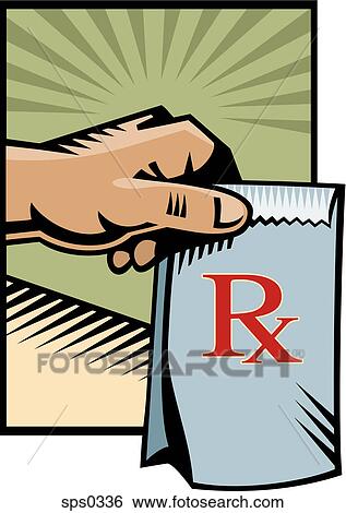 A picture of a bag of prescriptions View Large Illustration Stock Illustration - A picture of a bag of prescriptions. Fotosearch