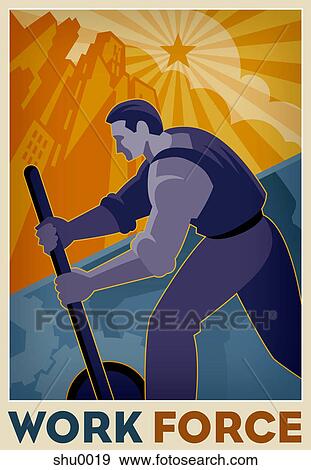Illustration of a man at work View Large Illustration Stock Illustration - Illustration of a man at work. Fotosearch