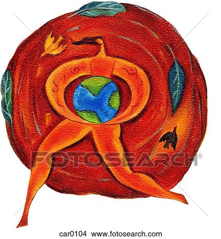 Outline of a woman holding a globe View Large Illustration Stock Illustration - Outline of a woman holding a globe. Fotosearch