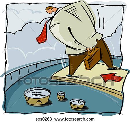 A businessman on a diving board View Large Illustration Stock Illustration - A businessman on a diving board. Fotosearch