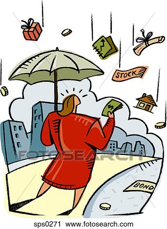 Clip Art - A woman who have insurance. Fotosearch