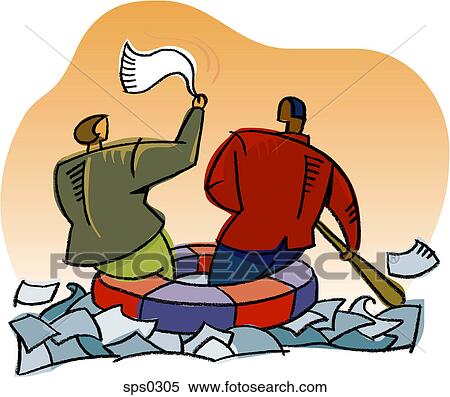Business people stranded in a sea of paper View Large Illustration Stock Illustration - Business people stranded in a sea of paper. Fotosearch