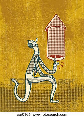 A man lighting a firecracker View Large Illustration Stock Illustration - A man lighting a firecracker. Fotosearch