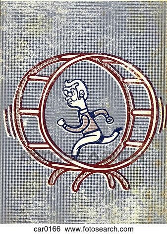 Drawing of a man running in a gerbil wheel View Large Illustration Stock Illustration - Drawing of a man running in a gerbil wheel. Fotosearch