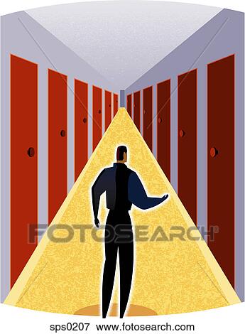 A man deciding which door to go through View Large Illustration Stock Illustration - A man deciding which door to go through. Fotosearch