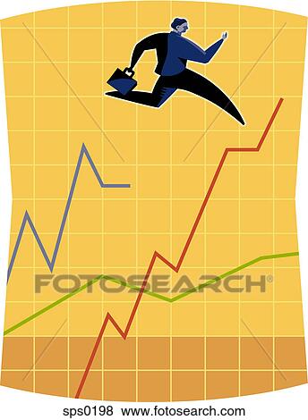 A salesman climbing a sales chart View Large Illustration Stock Illustration - A salesman climbing a sales chart. Fotosearch