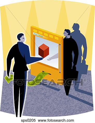 Stock Illustration - An online business exchange. Fotosearch