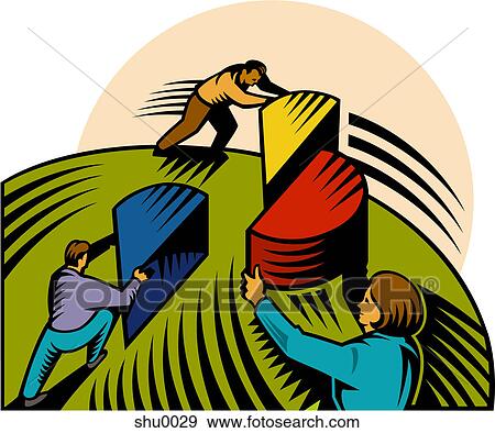 A team fitting huge puzzle pieces together View Large Illustration Stock Illustration - A team fitting huge puzzle pieces together. Fotosearch