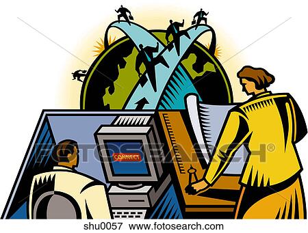 An illustration of a man connecting to people through the internet View Large Illustration Stock Illustration - An illustration of a man connecting to people through the internet. Fotosearch