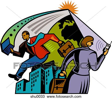 An illustration of business communication between two people View Large Illustration Drawing - An illustration of business communication between two people. Fotosearch