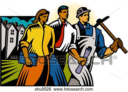 Stock Illustration - A team of property developers. Fotosearch