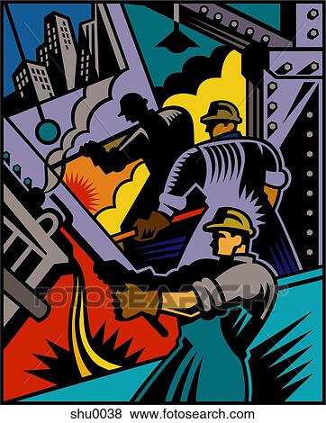 Stock Illustration - An illustration of skilled workers. Fotosearch