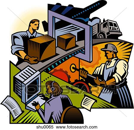 An illustration of various business processes in shipping and receiving View Large Illustration Stock Illustration - An illustration of various business processes in shipping and receiving. Fotosearch