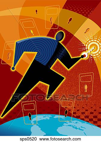A man having the access key View Large Illustration Clipart - A man having the access key. Fotosearch