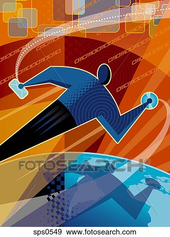 A man receiving e-mail View Large Illustration Stock Illustration - A man receiving e-mail. Fotosearch
