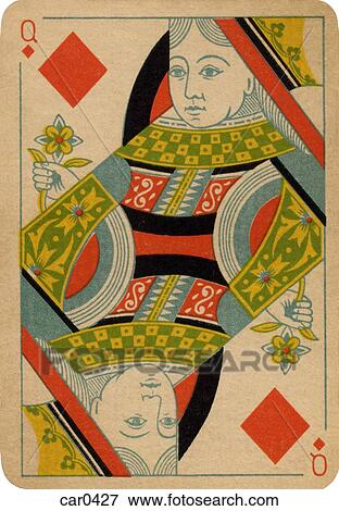 女王 の ダイヤモンド 型 トランプ イラスト Car0427 Fotosearch