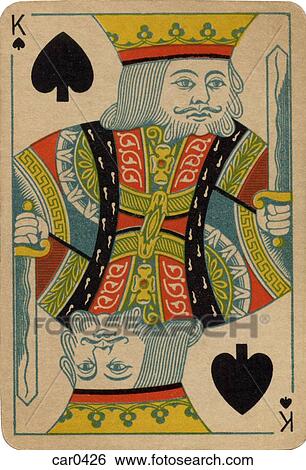 Stock Illustration - King of Spades vintage playing card. Fotosearch