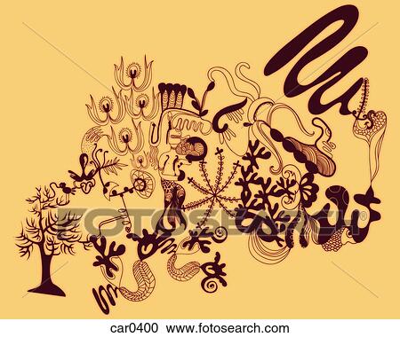 Orange abstract organic and floral shapes View Large Illustration Clipart - Orange abstract organic and floral shapes. Fotosearch