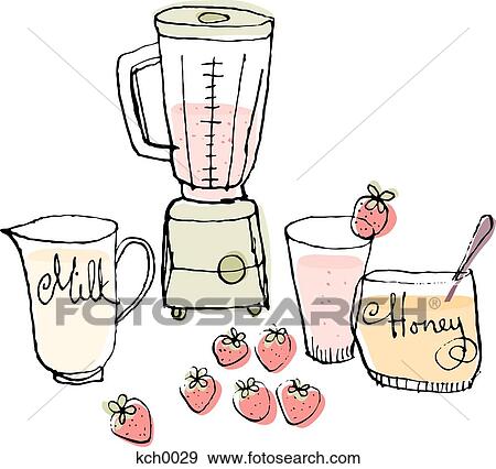 A Blender And Ingredients To Make Strawberry Smoothie A Blender And Ingredients To Make Strawberry Smoothie