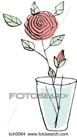 A rose in a vase View Large Illustration Stock Illustration - A rose in a vase. Fotosearch