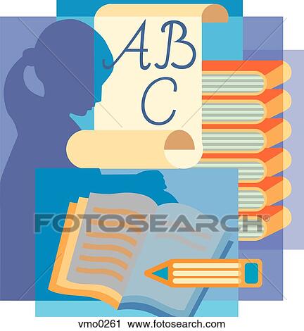 Clip Art - Learning to read and write. Fotosearch