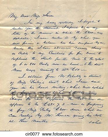 a vintage letter handwritten in ink from the mid 19th