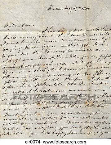 An old handwritten letter from Montreal in 1842 View Large Illustration Stock Illustration - An old handwritten letter from Montreal in 1842. Fotosearch