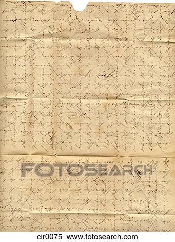 An old letter with handwriting and fold marks View Large Illustration Stock Illustration - An old letter with handwriting and fold marks. Fotosearch