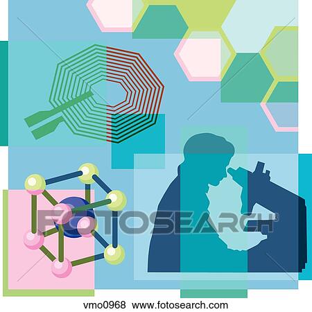 Montage illustration about nanotechnology containing a person looking through microscope, atoms View Large Illustration Stock Illustration - Montage illustration about nanotechnology containing a person looking through microscope, atoms. Fotosearch