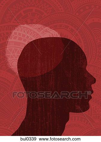 Profile of a mans head with a spotlight on his brain View Large Illustration Stock Illustration - Profile of a mans head with a spotlight on his brain. Fotosearch