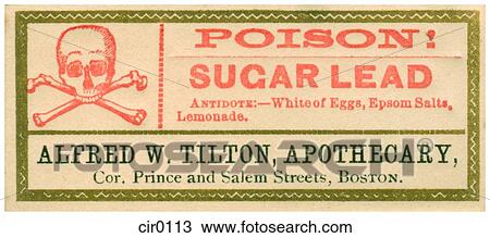 Drawing - A vintage medical tincture warning poison label. Fotosearch