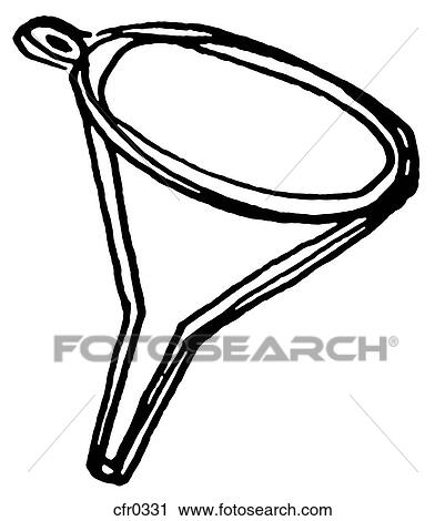A black and white illustration of a funnel View Large Illustration Clip Art - A black and white illustration of a funnel. Fotosearch