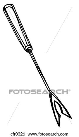 Stock Illustration - A black and white illustration of a cocktail pick. Fotosearch