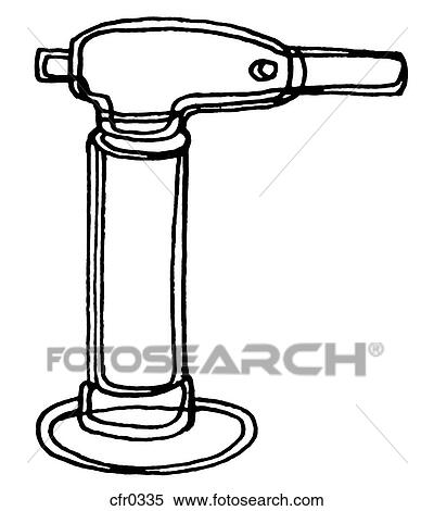 Stock Illustration - A black and white illustration of a kitchen-torch. Fotosearch