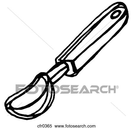 Stock Illustration - A black and white illustration of a scoop. Fotosearch
