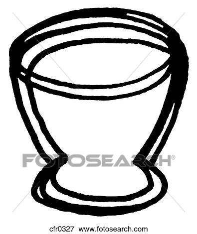 A black and white illustration of an egg cup View Large Illustration Stock Illustration - A black and white illustration of an egg cup. Fotosearch